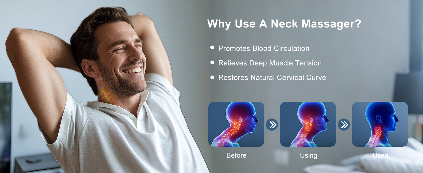 neck massager for pain relief deep tissue,for neck hump,for cervical pain relief,for office workers