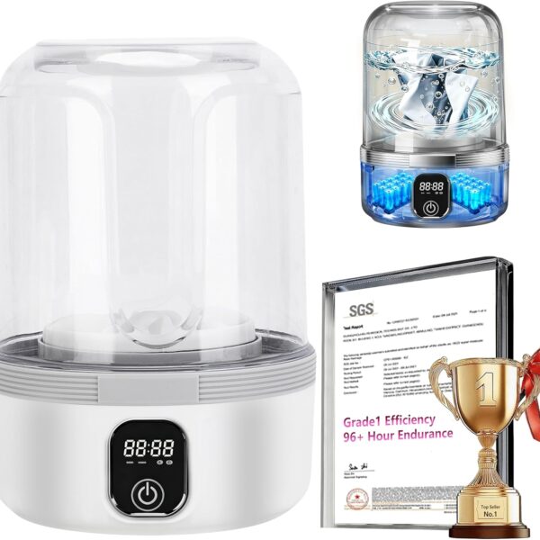 5.0 Upgraded Top Configuration Mini Washing Machine【7000mAh Luxury Dual Battery】【No.1 German Motor】【SGS-Certified UV-C Light】1.5L Portable Washer for Travel, Camping, Apartments, Dorm, RV, Hotel
